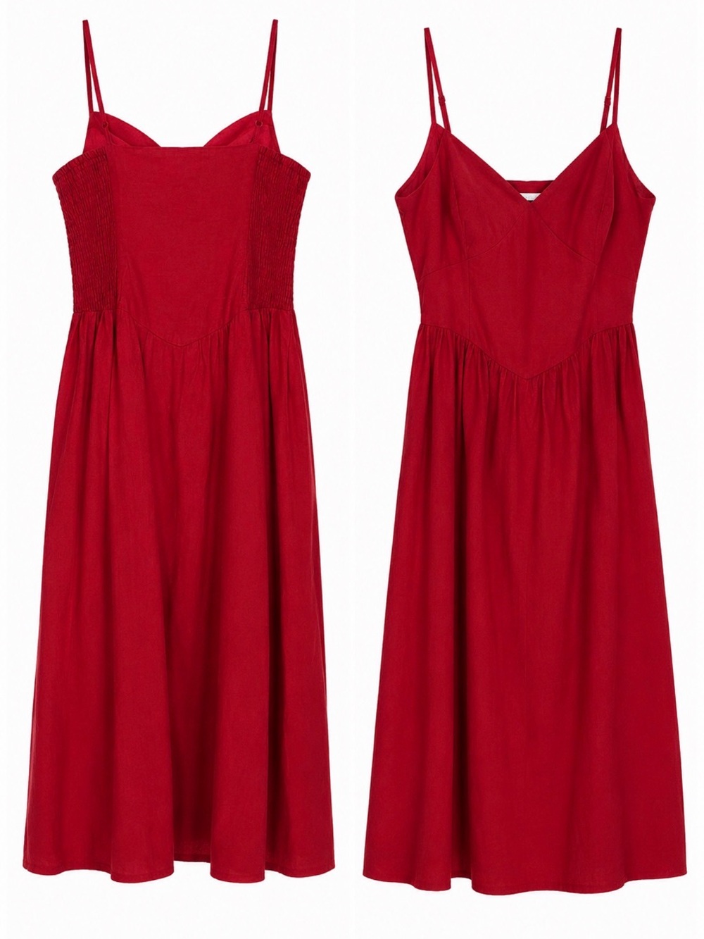 Christian Lecroix size L Red Spaghetti-Strap Midi Dress
